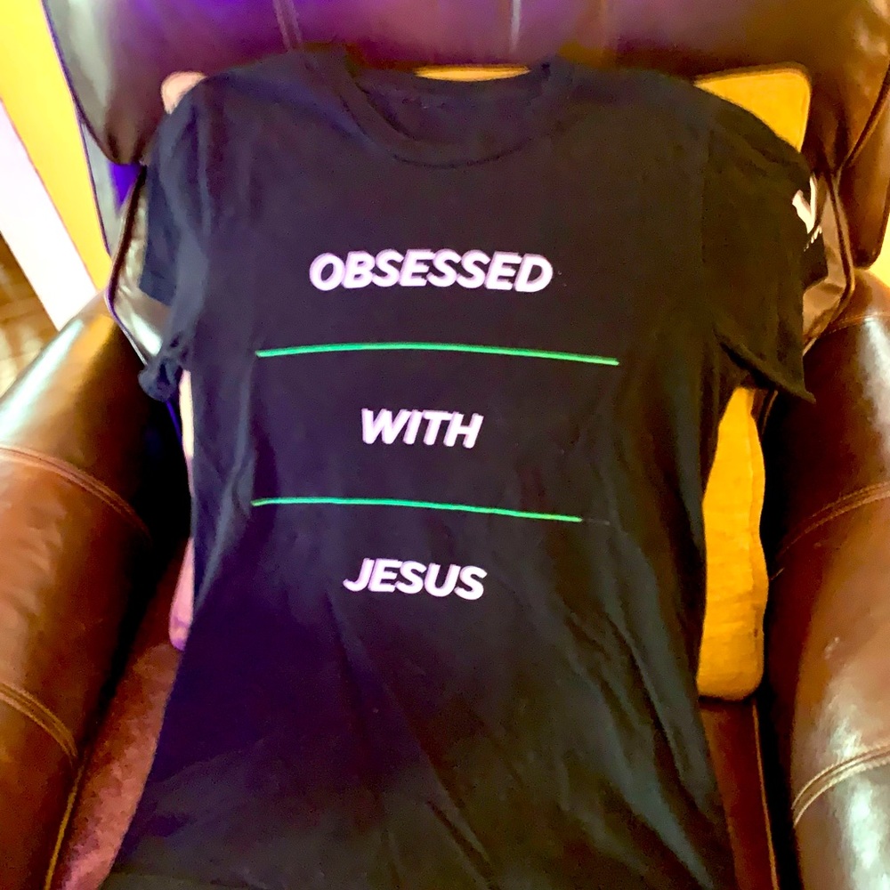 Obsessed With Jesus! Jet black soft cotton tee